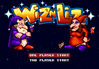 Wiz 'N' Liz title screen for Sega Mega Drive